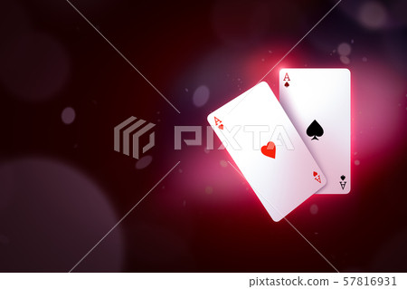 3d close-up rendering of ace of hearts and ace of spades on gradient cherry-purple bokeh background 3d close-up rendering of ace of hearts and ace of spades on gradient cherry-purple bokeh background 57816931