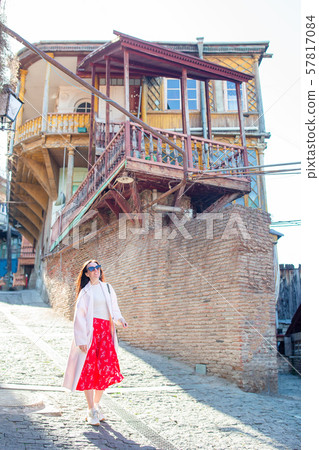 Tbilisi city panorama. Old city, new Summer Rike park, river Kura, the European Square and the Tbilisi city panorama. Old city, new Summer Rike park, river Kura, the European Square and the 57817084