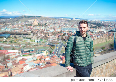 Tbilisi city panorama. Old city, new Summer Rike park, river Kura, the European Square and the 57817090