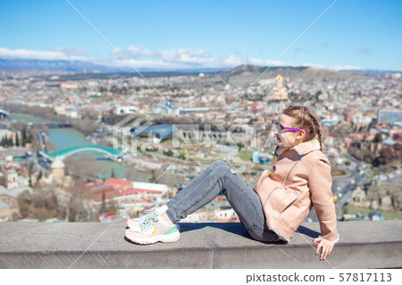 Tbilisi city panorama. Old city, new Summer Rike park, river Kura, the European Square and the 57817113