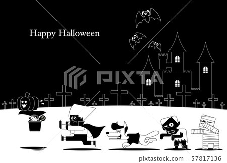 Vector illustration 05 of a design that can also be used as a greeting card with a Halloween character motif 05 57817136
