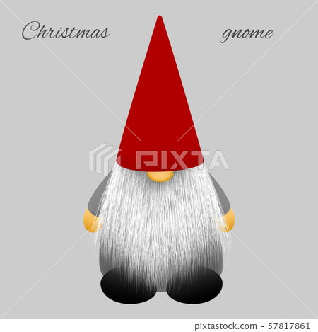 Christmas cute gnome on gray isolated background. 57817861