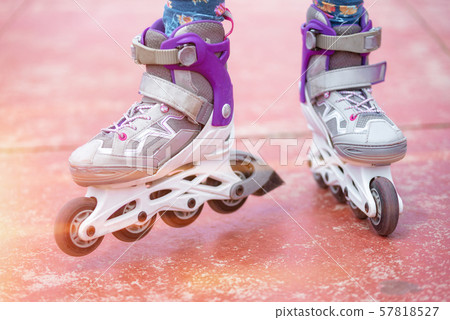 Close up on roller skate shoes. Concept of youth, and sport lifestyle. Close up on roller skate shoes. Concept of youth, and sport lifestyle. 57818527