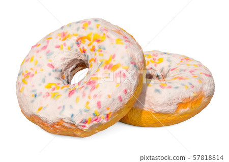 Donuts with decorative sprinkles, 3D rendering 57818814