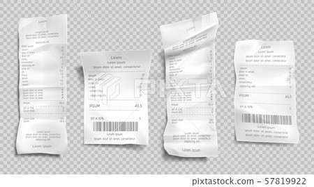 Receipt invoice, paper bill, cash purchase set Receipt invoice, paper bill, cash purchase set 57819922
