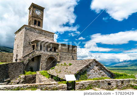 Clock Tower at the Castle of Gjirokaster in Albania 57820429