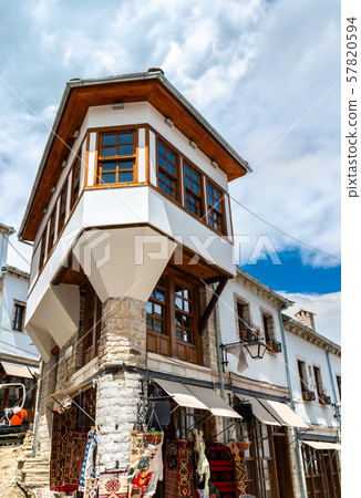 Traditional houses in Gjirokaster, Albania 57820594