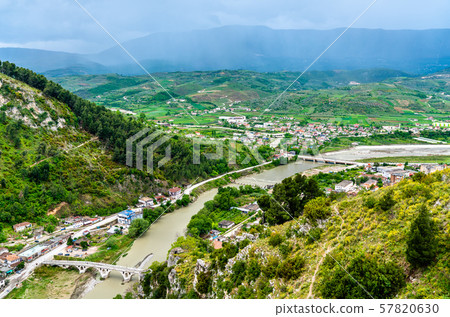 The Osum river at Berat in Albania The Osum river at Berat in Albania 57820630