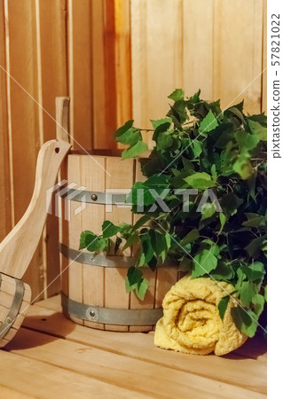 Interior details Finnish sauna steam room 57821022