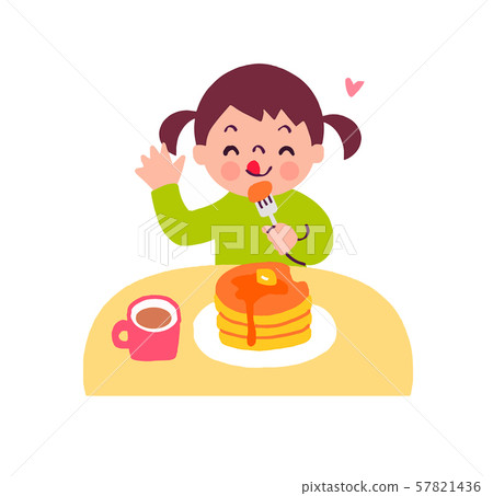 A girl who eats a snack A girl who eats a snack 57821436