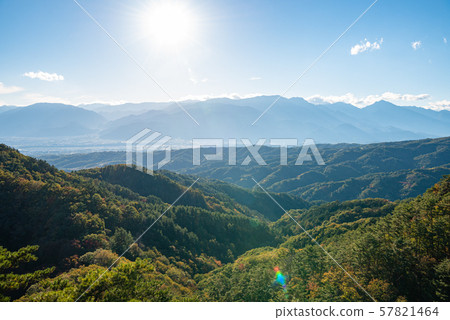 山梨縣甲府市頂峰天文台三岳正山峽,正山纜車,南阿爾卑斯山全景 山梨縣甲府市頂峰天文台三岳正山峽,正山纜車,南阿爾卑斯山全景 57821464