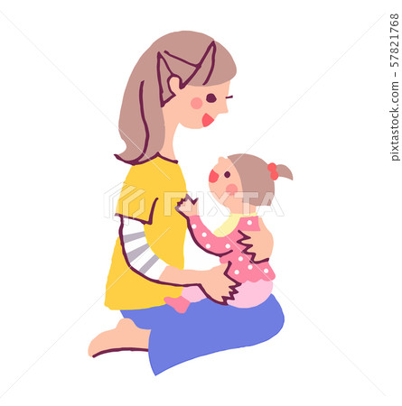 Mom with baby on her lap 57821768