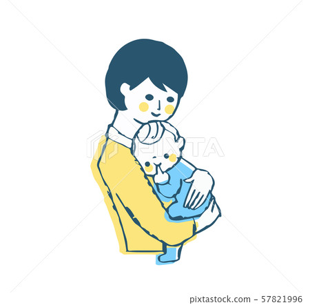 A mother holding a baby 57821996