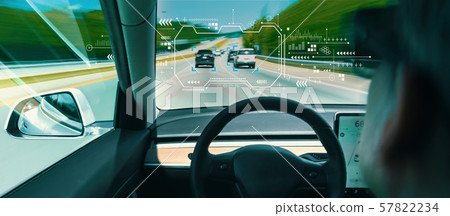 Person in a self driving autonomous car 57822234