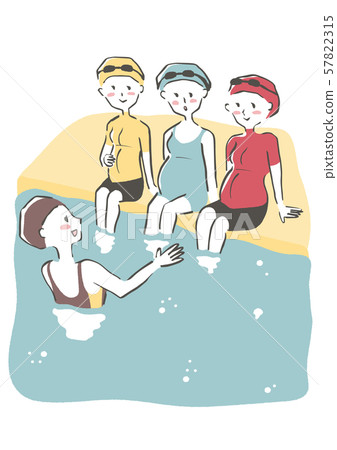 Maternity swimming poolside Maternity swimming poolside 57822315