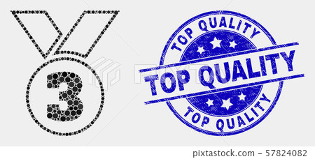 Vector Dot Third Medal Icon and Distress Top Quality Seal 57824082