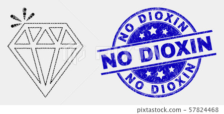 Vector Dot Spark Brilliant Icon and Scratched No Dioxin Stamp 57824468