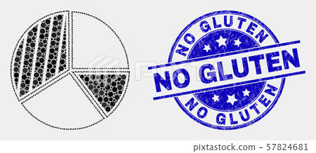Vector Dot Pie Chart Icon and Scratched No Gluten Stamp Seal Vector Dot Pie Chart Icon and Scratched No Gluten Stamp Seal 57824681