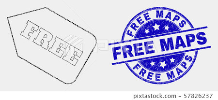Vector Dotted Free Tag Icon and Grunge Free Maps Seal Vector Dotted Free Tag Icon and Grunge Free Maps Seal 57826237