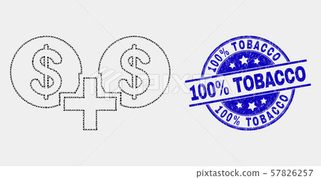 Vector Dot Financial Sum Icon and Distress 100 percent Tobacco Watermark Vector Dot Financial Sum Icon and Distress 100 percent Tobacco Watermark 57826257