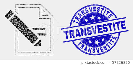 Vector Dot Edit Text Page Icon and Distress Transvestite Watermark 57826830