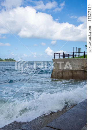 Sea viewed from the coast 57827154
