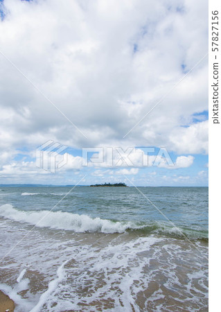 Sea seen from the coast 57827156