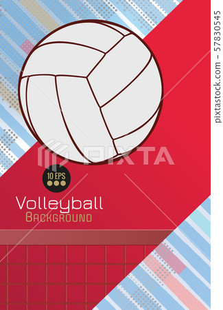 Colorful volleyball art on dynamic BG with blank - Stock Illustration  [57830545] - PIXTA