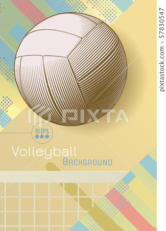 Colorful volleyball art on dynamic BG with blank - Stock Illustration  [57830547] - PIXTA