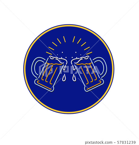 Beer Toasting Neon Sign Oval 57831239