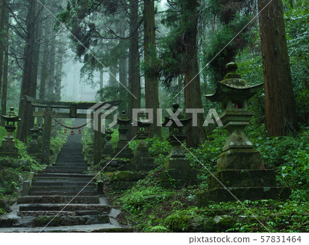Colored Kumanoza Shrine on the Mist Colored Kumanoza Shrine on the Mist 57831464