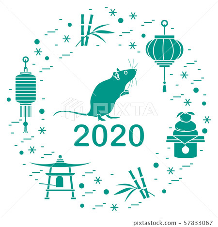 New year Rat symbol 2020 Chinese japanese calendar New year Rat symbol 2020 Chinese japanese calendar 57833067
