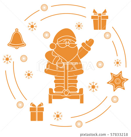 Santa Claus, gifts, bell, gingerbread Santa Claus, gifts, bell, gingerbread 57833218