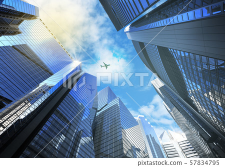 panorama cityscape modern high-rise buildings panorama cityscape modern high-rise buildings 57834795