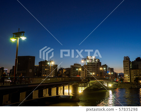 Ryogoku Bridge night view Ryogoku Bridge night view 57835298