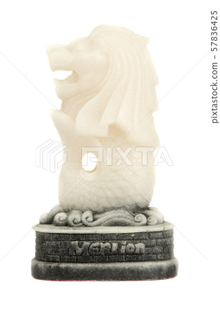 Merlion Singapore paperweight isolated on white Merlion Singapore paperweight isolated on white 57836425