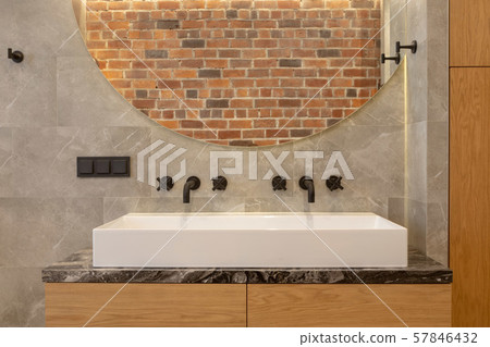 Modern ceramic countertop double basin Modern ceramic countertop double basin 57846432
