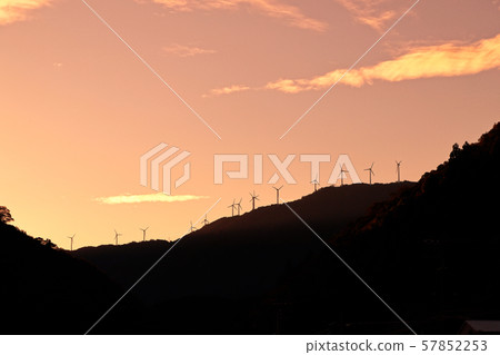 windmill in the sunset 57852253