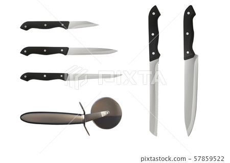Knife set, cutter pizza. Knife set, cutter pizza. 57859522