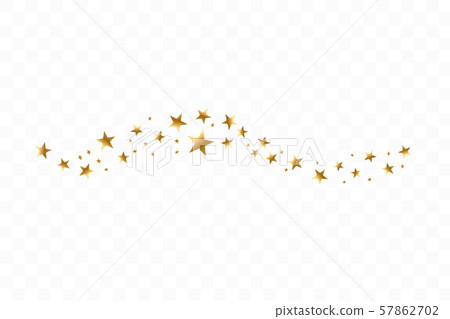 Falling golden stars. Cloud of golden stars isolated on transparent background. Vector illustration Falling golden stars. Cloud of golden stars isolated on transparent background. Vector illustration 57862702