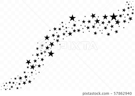 Falling star. Cloud of stars isolated on transparent background. Vector illustration Falling star. Cloud of stars isolated on transparent background. Vector illustration 57862940