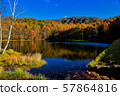  Autumn leaves and lake 57864816