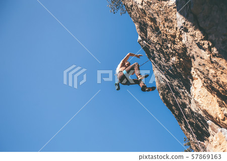 Man falling from a rock. Man falling from a rock. 57869163