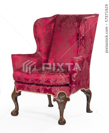 antique upholstered wing chair carved legs antique upholstered wing chair carved legs 57871929