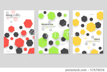 Abstract geometric pattern cards set. Shape colors template of flyear, magazines, posters, book Abstract geometric pattern cards set. Shape colors template of flyear, magazines, posters, book 57879038