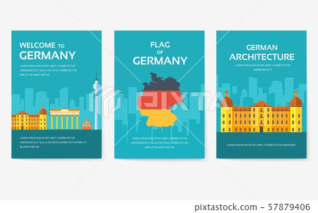 Set of Germany country ornament travel tour concept. Monument traditional, magazine, book, poster Set of Germany country ornament travel tour concept. Monument traditional, magazine, book, poster 57879406