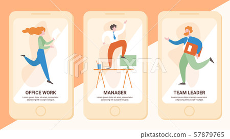 Business Office Workers Flat Vector Web Banners Business Office Workers Flat Vector Web Banners 57879765