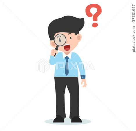 businessman Looking Through a Magnifying businessman Looking Through a Magnifying 57881637