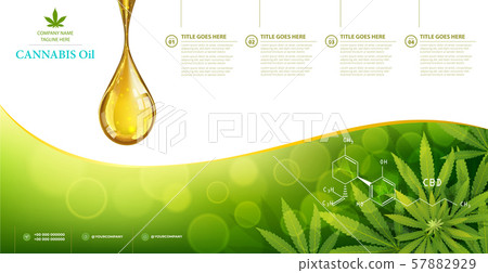 green background. Cannabis marijuana in medical. 57882929