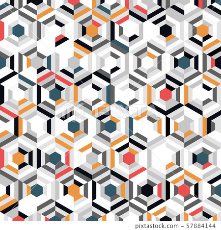 Abstract colorful hexagon pattern design Abstract colorful hexagon pattern design 57884144